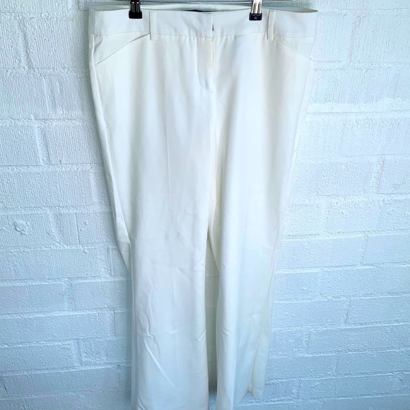 Harve Benard White Pleated High Rise Trouser Pants sz 8 - Picture 1 of 7
